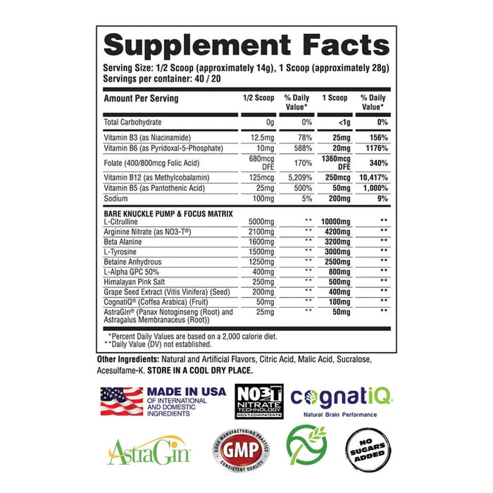 Bare Knuckle Non-Stim | APOLLON NUTRITION