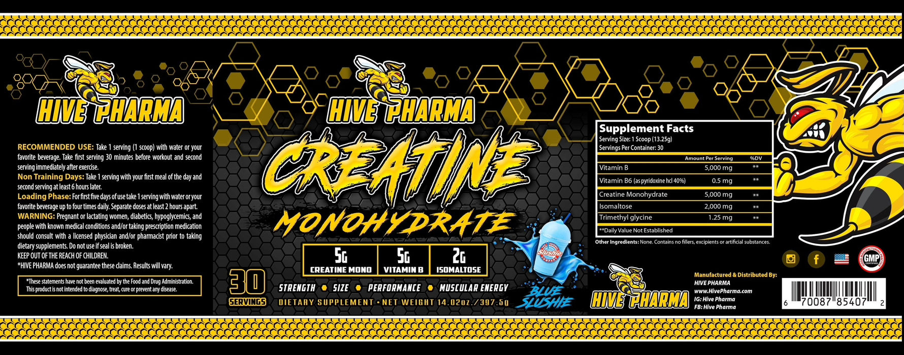 HIVE PHARMA - CREATINE MONOHYDRATE - SuppLocker