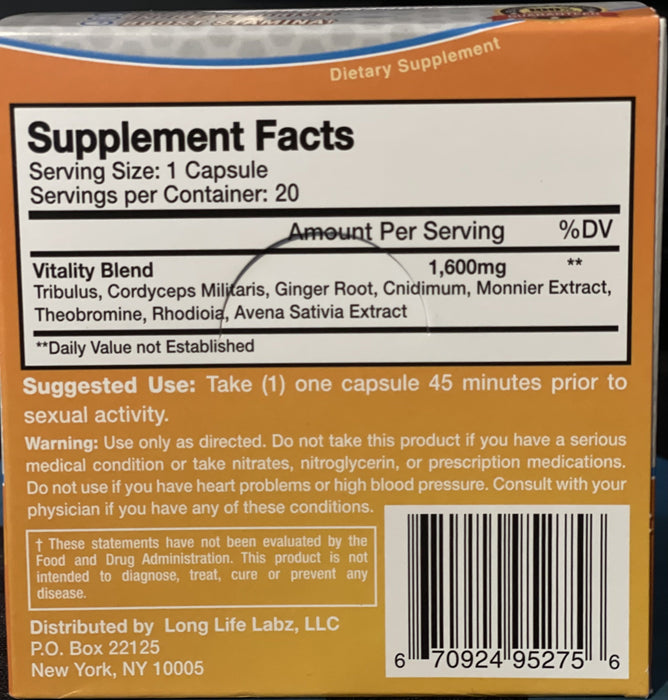 VITALITY MALE ENHANCEMENT (1 CAPSULE PACKETS) - SuppLocker